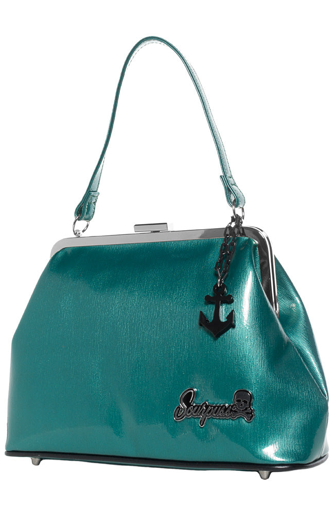 SOURPUSS BETSY ANCHOR PURSE TEAL ----retired----09/02/2015
