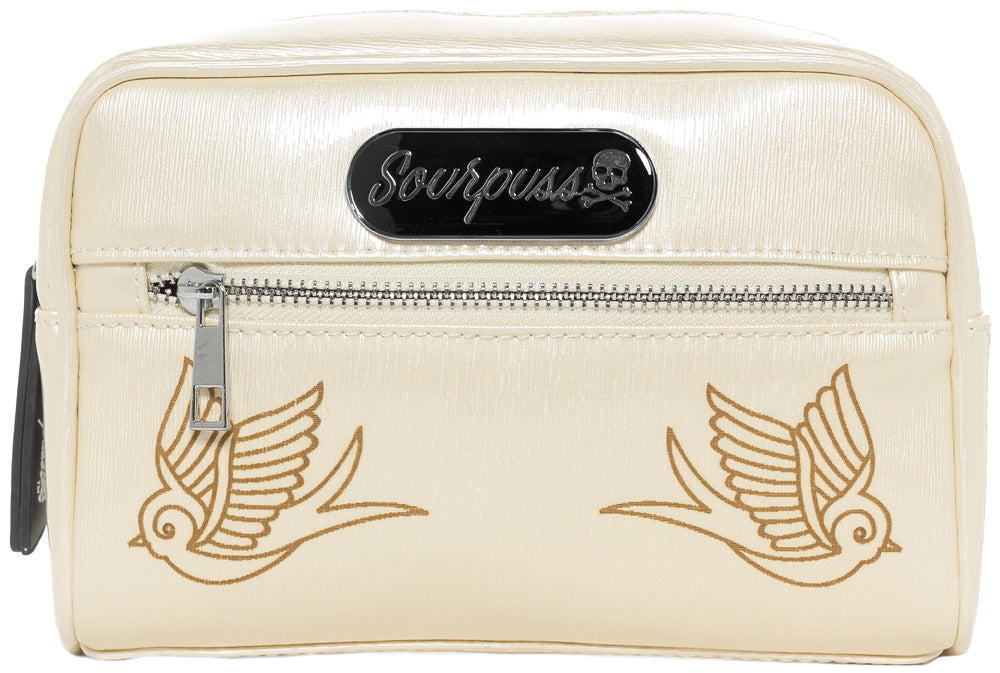 SOURPUSS BETSY MAKEUP BAG SPARROW CHAMPAGNE ----retired----12/29/2017