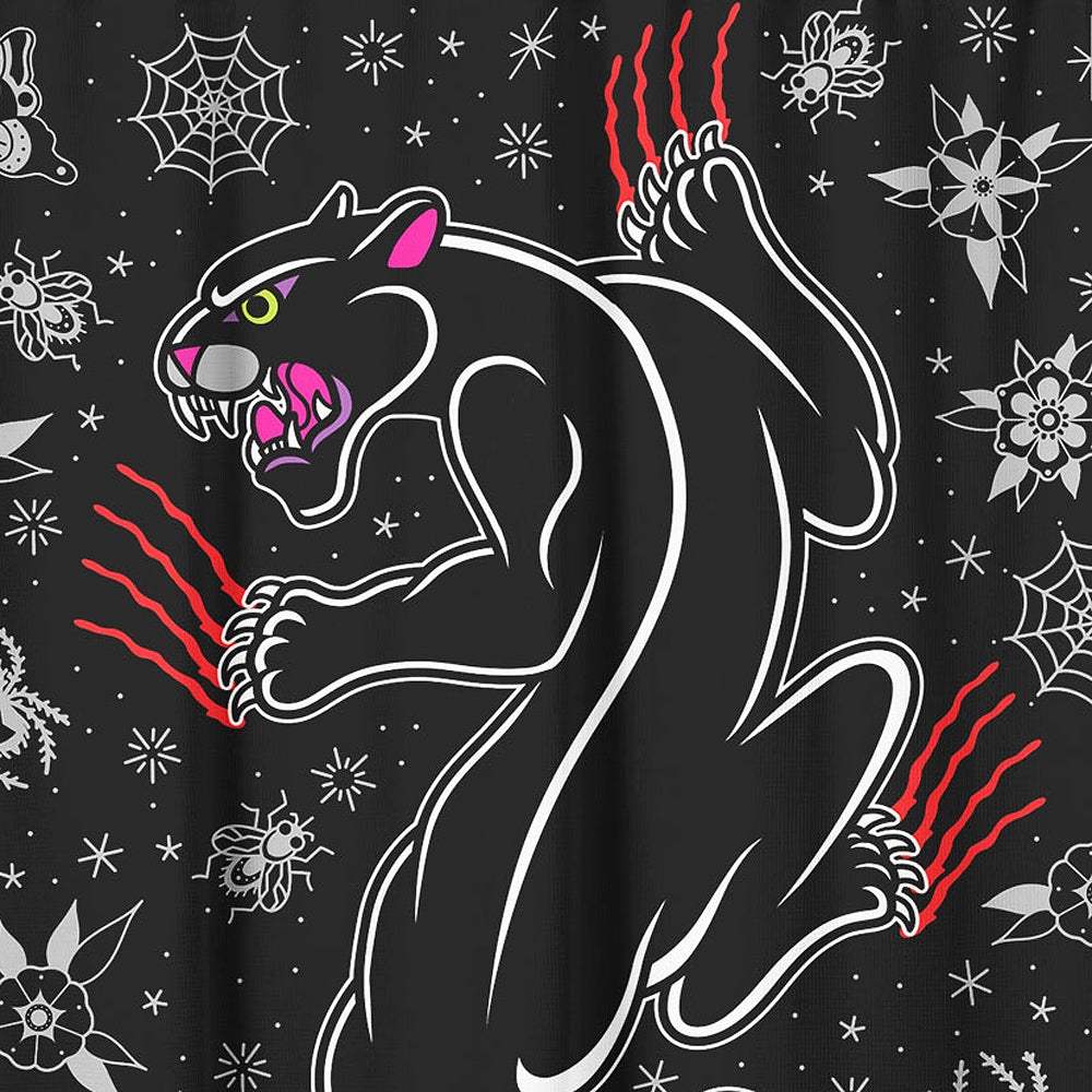 SOURPUSS CRAWLING PANTHER SHOWER CURTAIN ----- RETIRED 4/7/21