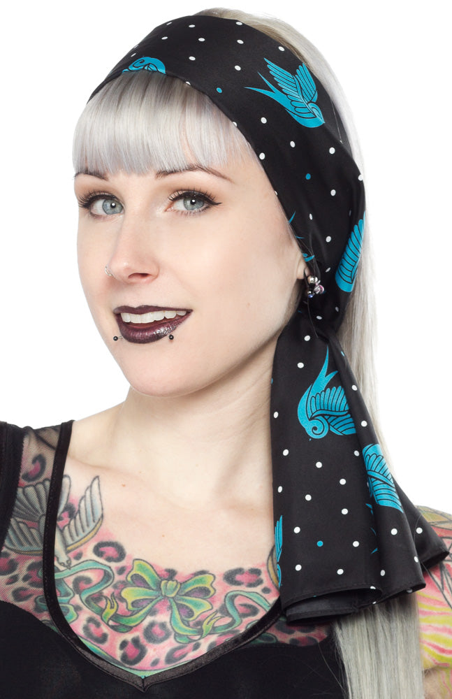 SOURPUSS BAD GIRL SCARF SPARROWS BLK ----retired----04/06/2018