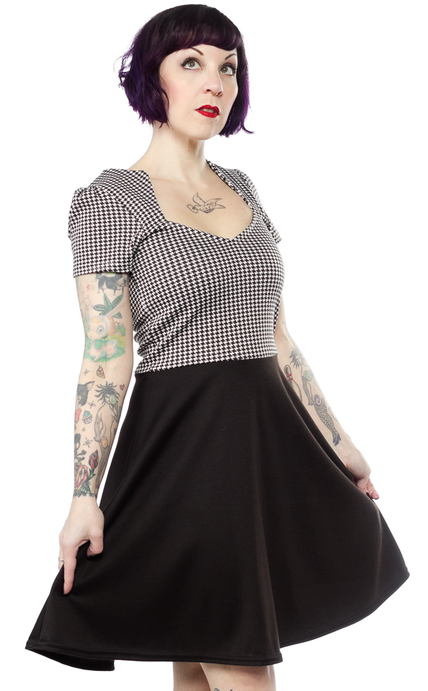 STEADY HOUNDSTOOTH ALL ANGLES DRESS