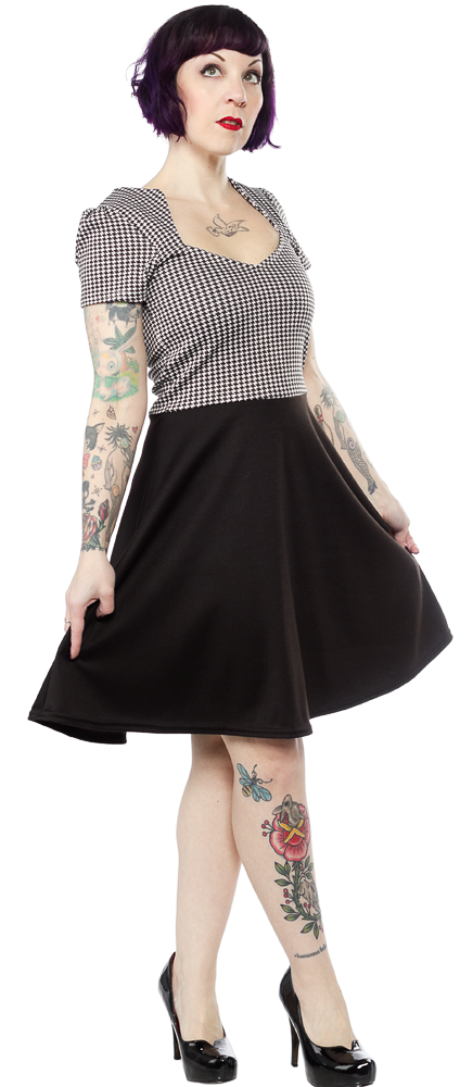STEADY HOUNDSTOOTH ALL ANGLES DRESS