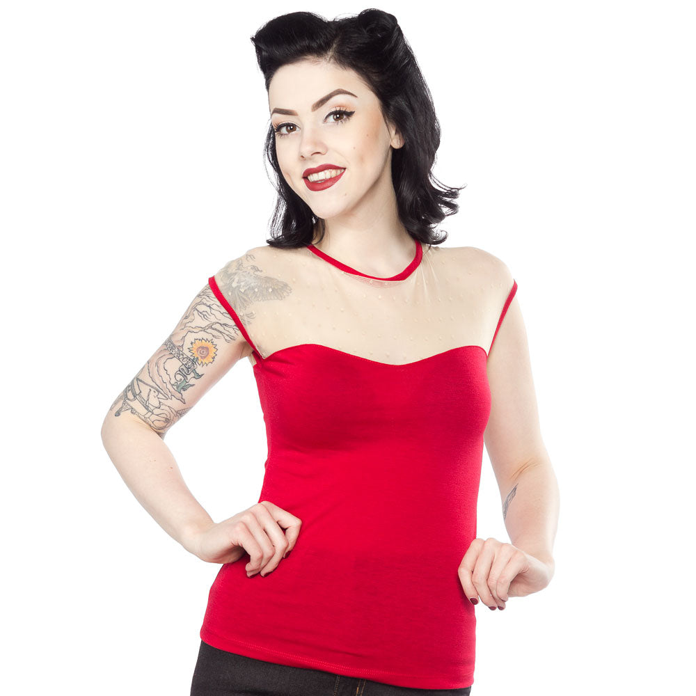 STEADY VINTAGE MISS FANCY TOP RED