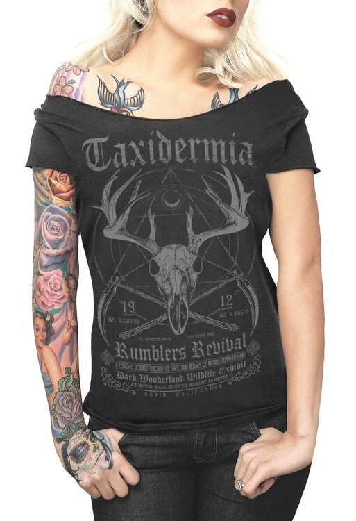 SERPENTINE TAXIDERMIA OFF THE SHOULDER TEE