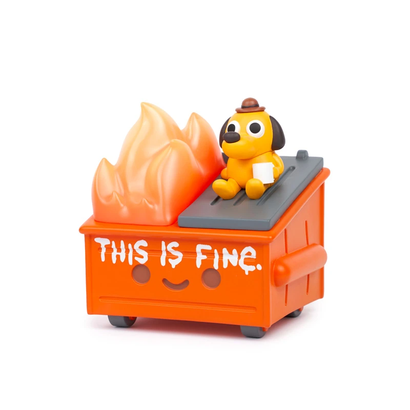 100% SOFT THIS IS FINE DUMPSTER FIRE FIGURE