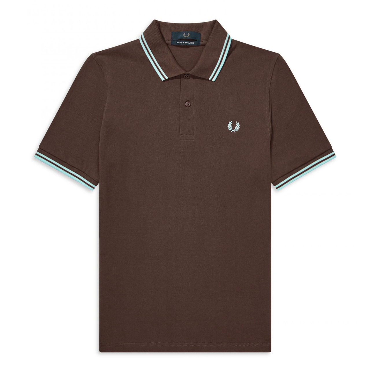 FRED PERRY TWIN TIPPED POLO CHOCOLATE/ICE