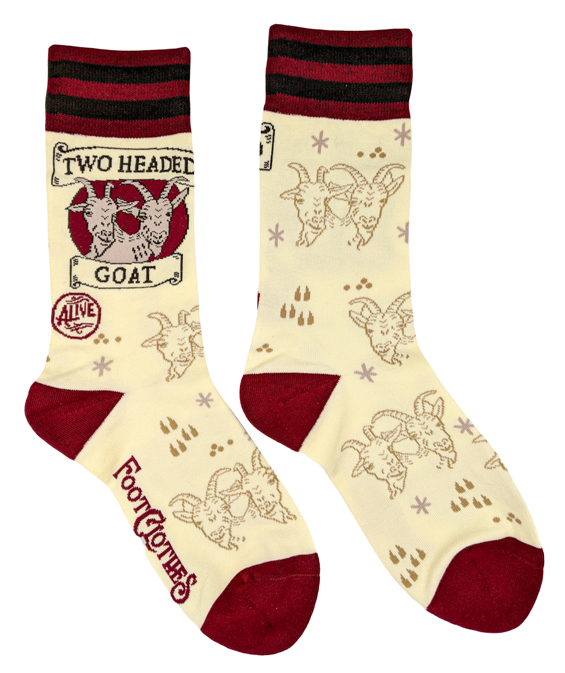 FOOTCLOTHES TWO HEADED GOAT CREW SOCKS