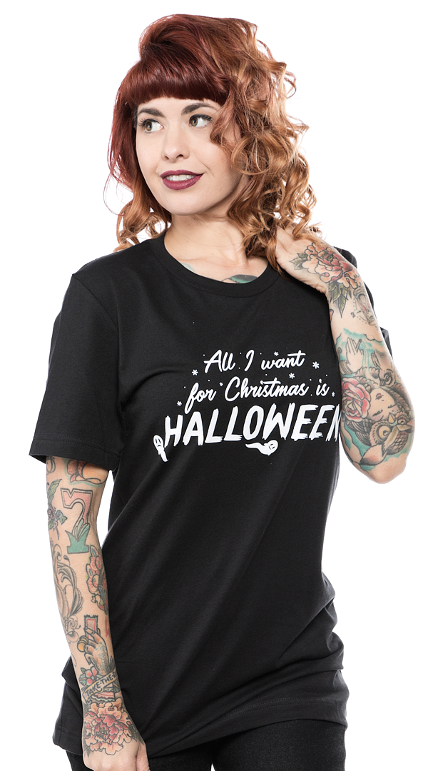 UNIQUE VINTAGE ALL I WANT FOR CHRISTMAS IS HALLOWEEN TEE