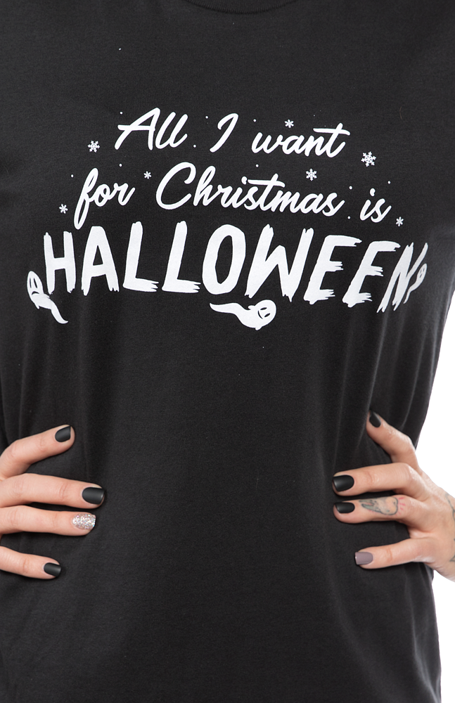 UNIQUE VINTAGE ALL I WANT FOR CHRISTMAS IS HALLOWEEN TEE