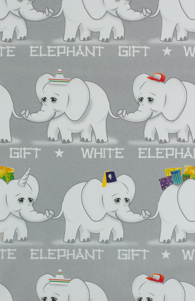 WHITE ELEPHANT WRAPPING PAPER
